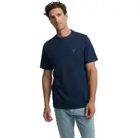 Silbon for man. S261040402066 Navy blue lettering rackets T-shirt (L), Casual, Cotton, Short sleeve