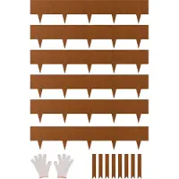 OEM stålkantlist, 6-pakninger 40 x 8 tommer værbestandig og rustfri metallkantlist, bøyelig hagekant, haispyd, plenkant for blomsterbed, gangstideler