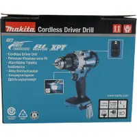 Makita DDF489Z, Elektrisk skrutrekker, Pistolhåndtak, 1/2, Sort, Blå, Stål, Deep discharge, Børsteløs - SOLO