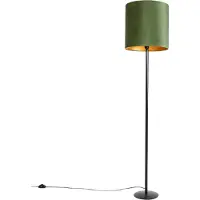 QAZQA Botanisk gulvlampe sort med grønn skjerm 40 cm - Simplo