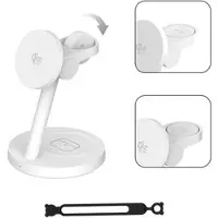 Mtp Products ZJ05 3-i-1 Qi 2.2 magnetisk trådløs lader 25W - hvit