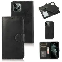 Mtp Products iPhone 12 Vintage 2-i-1 lommeboketui med avtakbart deksel - svart