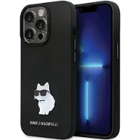 Karl Lagerfeld KLHCP14LSMHCNPK-etui til iPhone 14 Pro - svart silikon C metallstift