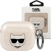 Karl Lagerfeld Glitter Choupette-etui for AirPods 3 - Gull