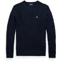 Ralph Lauren for man. 710775885555 Cotton jumper in eights knitted fabric (M), Casual, Long sleeve, Navy