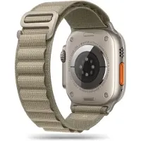 TechProtection Apple Watch Series Ultra 3/2/Ultra/11/10/9/8/SE 3/(2022)/7/SE/6/5/4/3/2/1 Nylon Pro-rem - 49mm/46mm/45mm/44mm/42mm - titan / oliven
