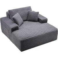 Vevor sjeselongstol, 1240 mm benfri sjeselong for innendørs bruk, moderne polstret overdimensjonert lesestol med puter og armlener, sovesofa med dypsete for stue, soverom, balkong