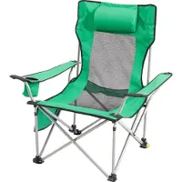 Vevor lenestol, 4 justerbare posisjoner, bærbar sammenleggbar solseng for voksne, nettingstrandstol med nakkestøtte og fotstøtte, støtter 220 lbs, kraftige campingstoler for terrasse, grønn