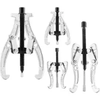 Vevor Giravtrekkersett, 76,2 mm/101,6 mm/152,4 mm/203,2 mm 3-kjevs lageravtrekker med vendbare kjever, 2-kjevs/3-kjevs remskiveavtrekker, 4-delers lageravtrekkerverktøysett for fjerning av remskivelag