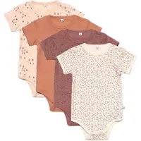Pippi Baby Bodyer k/e - 4-pack - Burlwood - - 50 - Kortermet body