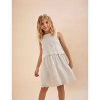 Creamie Kjole - Broderi - Cloud - - 7 år (122) - Kjole