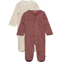 Pippi Baby Nattdrakter - 2-pack - Burlwood - - 56 - Nattdrakt