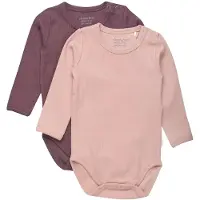 Minymo Body I/e - 2-pack - Misty Rose - - 2 år (92) - Langermet Body