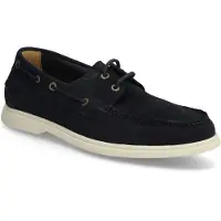 BOSS for man. 50563130 Navy Contrast Suede Boat Shoes (40), Flat, Laces, Casual
