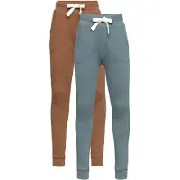 Minymo Joggebukser - 2-pack - Karamell/Aquagrønn - - 7 år (122) - Joggebukse