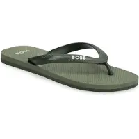 BOSS for man. 50498208 Italy Flip-Flops with Green Logo (39/40), Flat, None, Beachwear