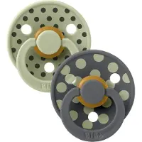 BIBS Colour Smokker - Str. 2 - Rund - 2-pack - Sage/Iron - - 6-18 md - Smokk