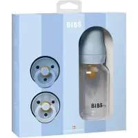 BIBS Dryss - Gavepakke - Smokker/Babyflaske - Baby Blue - - 0-6 md - Smokk
