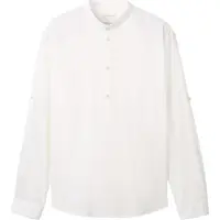 Tom Tailor 1040158 Relaxed Cotton Linen Skjorte Med Lange Ermer