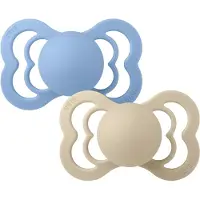 BIBS Supreme+ Smokker - Str. 2 - Symmetrisk - 2-pack - Vanilla/S - - 6-18 md - Smokk