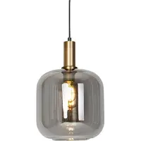 QAZQA Design pendellampe svart & gull med røykglass - Zuzanna