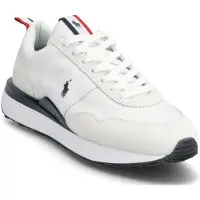 Ralph Lauren for man. 809P01638001 White suede and oxford Train 89 sneakers (49), Leather, Flat, Laces, Casual