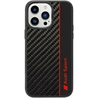 Audi karbonfiberstripe iPhone 14 Pro 6,1" svart/svart hardcase AUS-TPUPCIP14P-R8/D1-BK