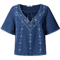 Pepe Jeans for woman. PL3051413 Darling blouse blue (M), Casual, Cotton, Short sleeve