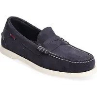 Sebago for man. 7111MSW Dan Boat Leather Loafers navy (41), Blue, Flat, None, Casual