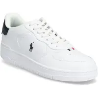 Ralph Lauren for man. 809P01636001 Masters Court white leather trainers (45), Flat, Laces, Casual