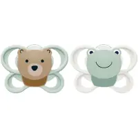 Nuk Smokker - 2-pack - Perfekt match Air - Bear/Frosk - Grønn/Hv - - 0-6 md - Smokk