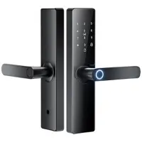 Mtp Products Smart elektronisk dørlås med fingeravtrykk, passord, IC-kort og styring via Tuya-appen - låsekropp på 16cm