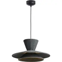 Loom Design LED-hengelampe Morphic, svart, filt, Ø 50 cm
