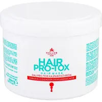 Kallos KJMN HAIR PRO-TOX hårmaske med keratin, kollagen og hyaluronsyre 500 ml