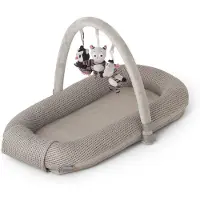 CarloBaby Carlo Baby Nest Grey Waffled with Play Arch and 3 Toys