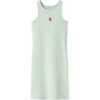 Name it Kjole - Rib - NkfVivemma - Pale Aqua/Strawberry - - 6 år (116) - Kjole