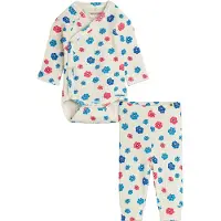 Mini Rodini Sett - Rib - Blomster/Pointelle - Multi - - 62 - Langermet Body