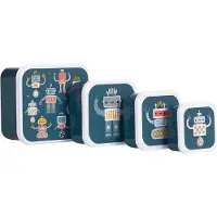 A Little Lovely Company Matboks Sett - 4 stk. - Robots - - OneSize - Matboks