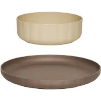 OYOY Spisesett - Bioplast - 2 Deler - Pullo - Taupe/Vanilla - - OneSize - Spisesett
