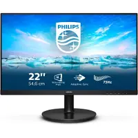 Philips 222V8LA/00 21.5inch VA LCD FHD 1920x1080 16:9 3000:1 250cd/m2 75Hz 4ms GtG VGA HDMI 1.4 DP1.2 3 year warranty
