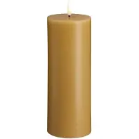 Moods & More LED-blokklys i honey mustard – Ø 7,4 cm x H 20 cm