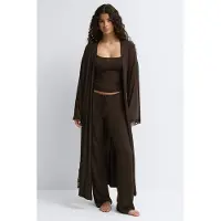 Gina Tricot  - Soft lace loungewear robe - Homewear - Brun - S - Dame