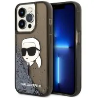 Karl Lagerfeld KLHCP14LLNKHCK iPhone 14 Pro 6,1" svart/svart hardcase Glitter Karl Head