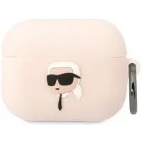 Karl Lagerfeld KLAPRUNIKP AirPods Pro-deksel rosa/rosa Silikon Karl Head 3D