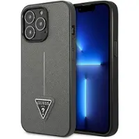 GUESS GUHCP14XPSATLG iPhone 14 Pro Max 6,7" sølv / sølv hardcase SaffianoTriangle Logo
