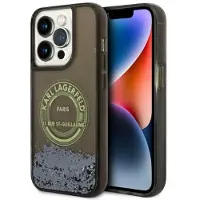 Karl Lagerfeld Liquid Glitter RSG-etui til iPhone 14 Pro - svart