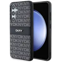 DKNY læretui med monostripe og metalllogo til Samsung Galaxy S24+ - svart