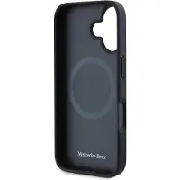 Mercedes MagSafe iPhone 16-etui i glatt skinn - svart