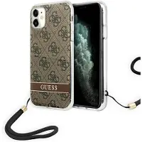 GUESS GUOHCN61H4STW iPhone 11 brun/brun hardcase 4G Print Strap