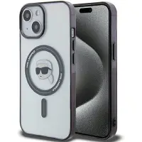 Karl Lagerfeld KLHMP15SHKHNOTK iPhone 15 6,1" gjennomsiktig hardcase IML Karl`s Head MagSafe